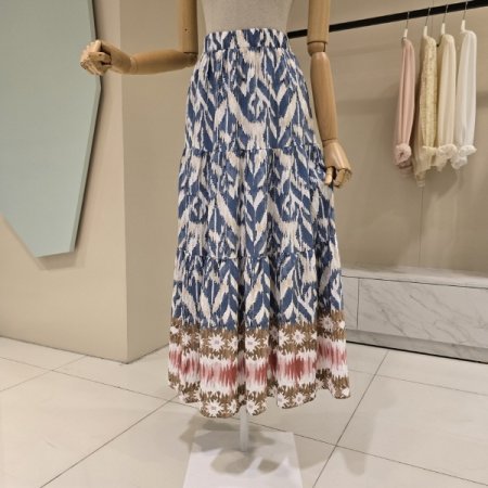 물나염 밴딩 롱 스커트