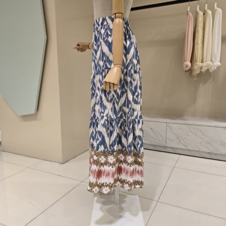 물나염 밴딩 롱 스커트