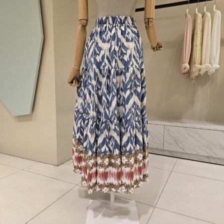 물나염 밴딩 롱 스커트