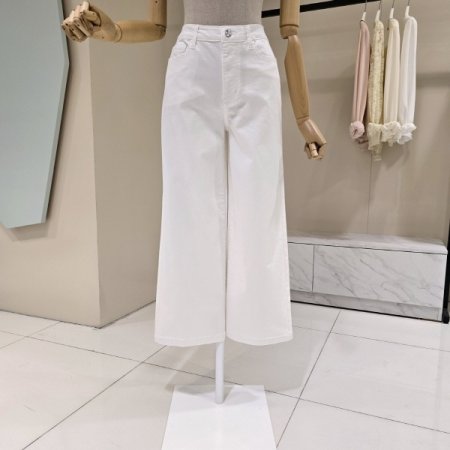 8부 와이드 면팬츠