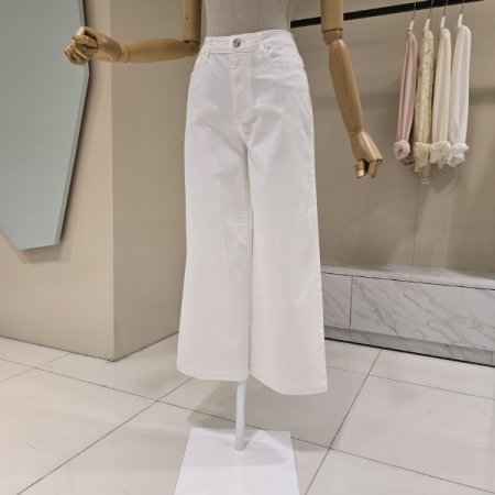 8부 와이드 면팬츠