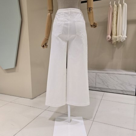 8부 와이드 면팬츠