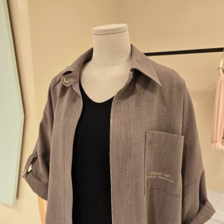 박시핏 언발 집업자켓