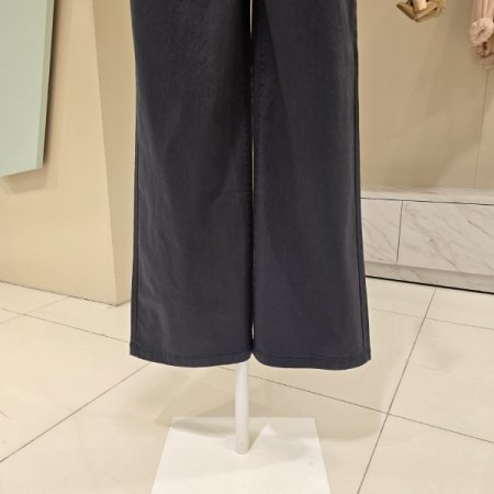 심플 와이드 8부기장 면팬츠