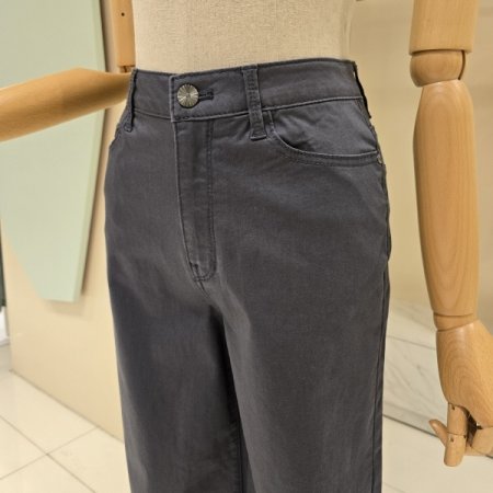 심플 와이드 8부기장 면팬츠