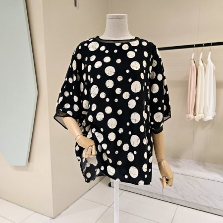 믹스동굴 언발 박시핏 블라우스