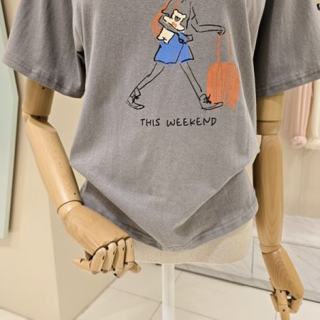 라운드 레츠고 티셔츠