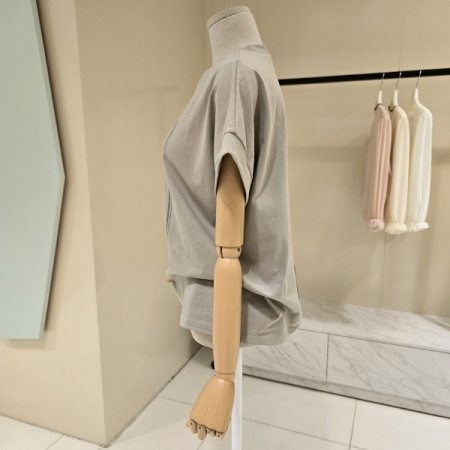 전사 레터링 라운드 티셔츠