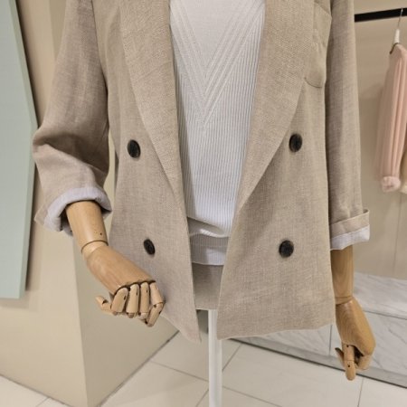 오픈형 더블단추 린넨자켓