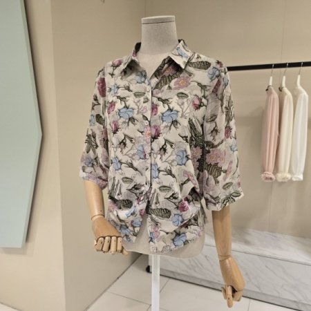 연핑꽃 시폰 블라우스