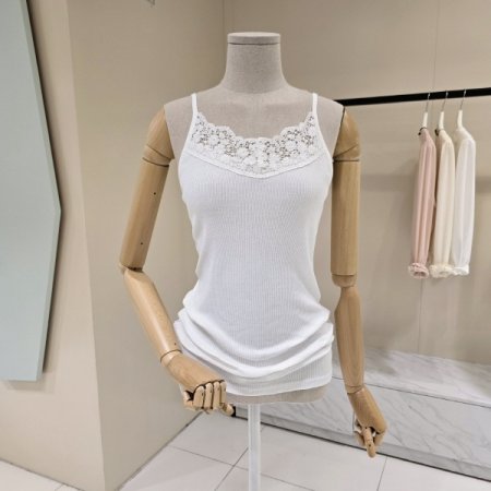 신골지 레이스 민소매 티셔츠