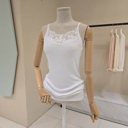 신골지 레이스 민소매 티셔츠