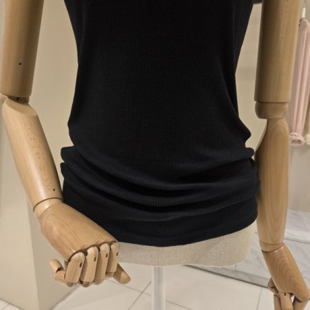 레이스 골지 민소매 티셔츠