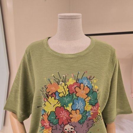 꽃송이 린넨 라운드티셔츠