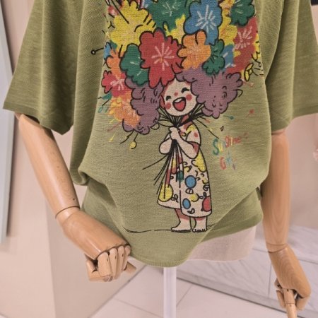 꽃송이 린넨 라운드티셔츠