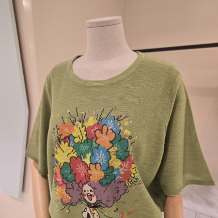 꽃송이 린넨 라운드티셔츠