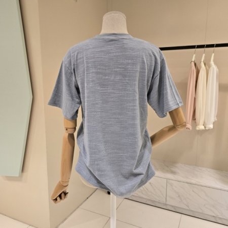 플라워 레터링 라운드 티셔츠