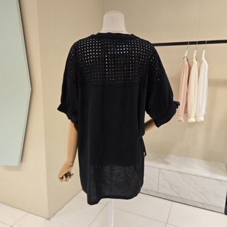 언발기장 로즈리본 라운드티셔츠