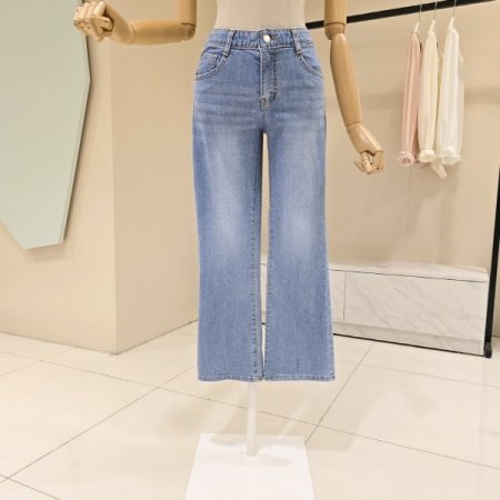 세미 부츠컷 밴딩 데님팬츠