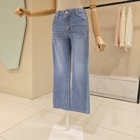 세미 부츠컷 밴딩 데님팬츠