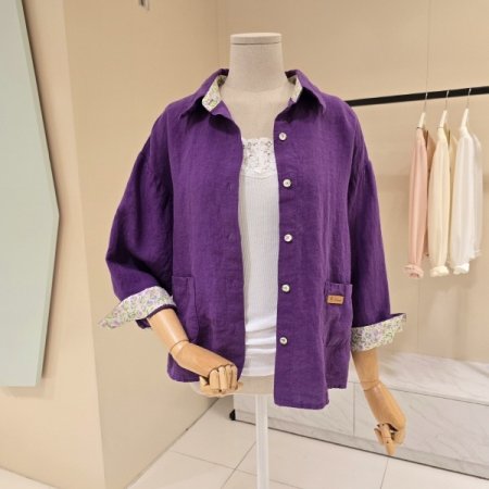 리오 카라 린넨 자켓