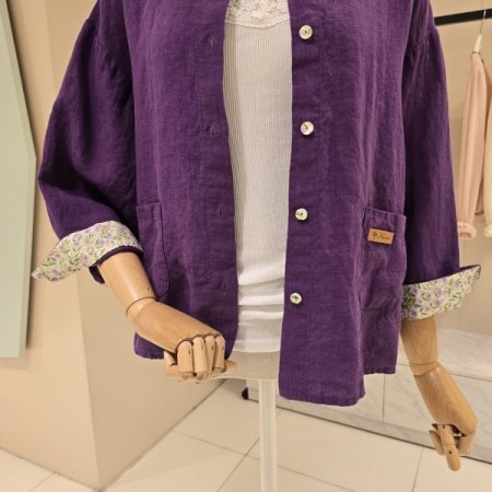 리오 카라 린넨 자켓