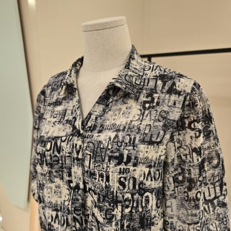 오픈형 프린트 시폰블라우스