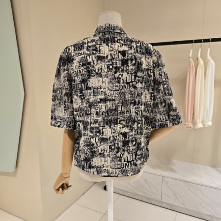 오픈형 프린트 시폰블라우스