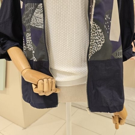 스트링 후드 집업점퍼