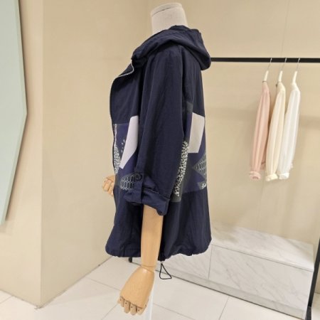 스트링 후드 집업점퍼