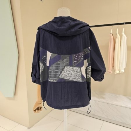 스트링 후드 집업점퍼