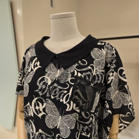 가오리핏 믹스카라 블라우스