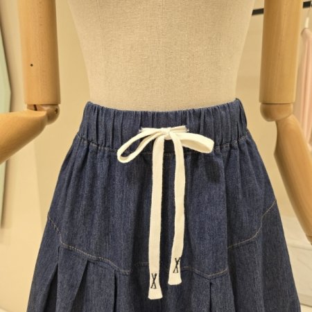 밴딩 플레어 데님 반바지