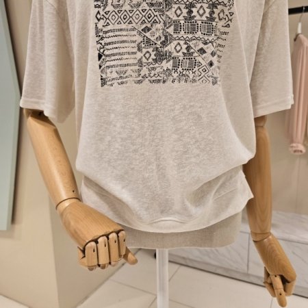 라운드 그래픽 레터링 티셔츠