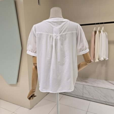 푸르나 밑단주름 블라우스