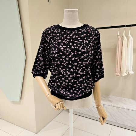 핑크로즈 라운드 시폰블라우스