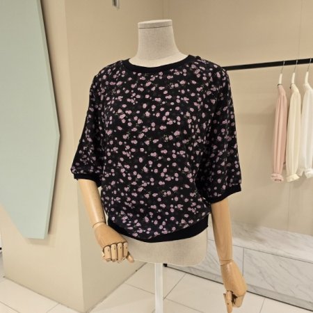 핑크로즈 라운드 시폰블라우스