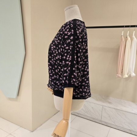 핑크로즈 라운드 시폰블라우스