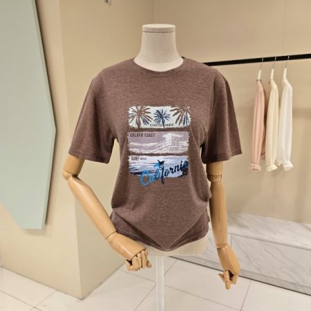 썸머 야자수 라운드 티셔츠