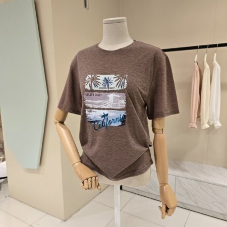 썸머 야자수 라운드 티셔츠