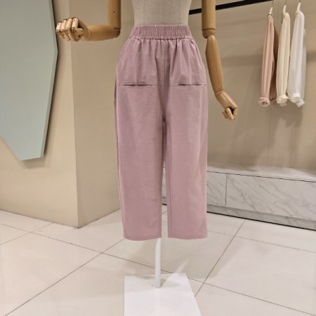 밴딩 입술 배기 핑크팬츠