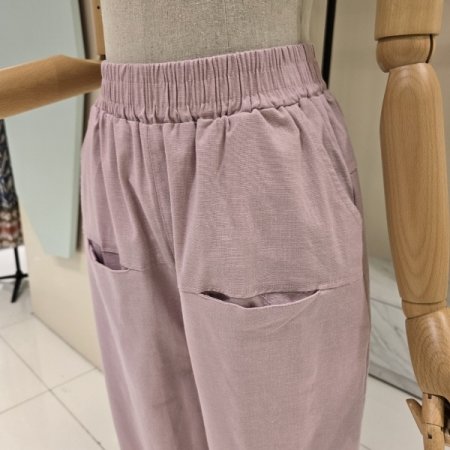 밴딩 입술 배기 핑크팬츠