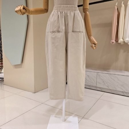 배기핏 허리밴딩 면팬츠