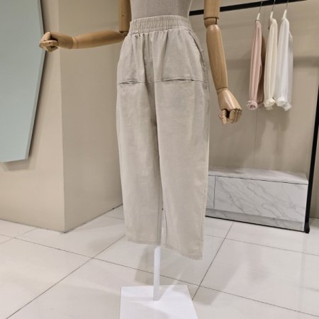 배기핏 허리밴딩 면팬츠