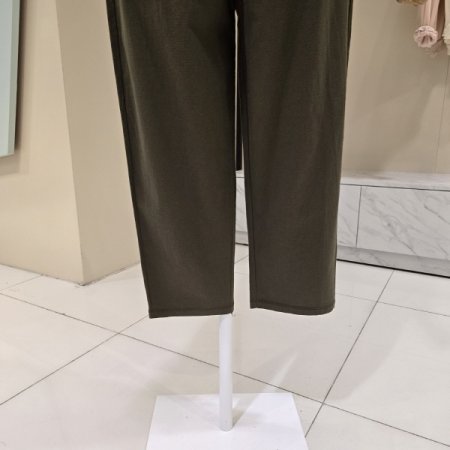 허리밴딩 배기핏 카키팬츠