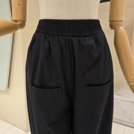 밴딩 배기핏 면팬츠