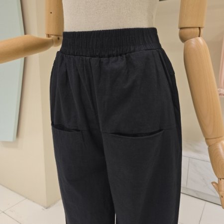 밴딩 배기핏 면팬츠