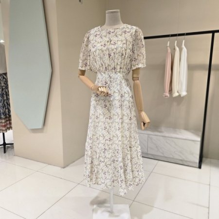 나염 플라워 시폰 원피스