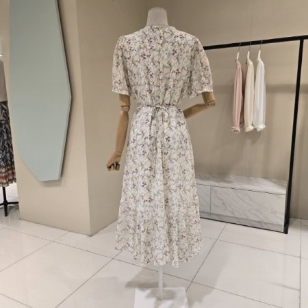 나염 플라워 시폰 원피스