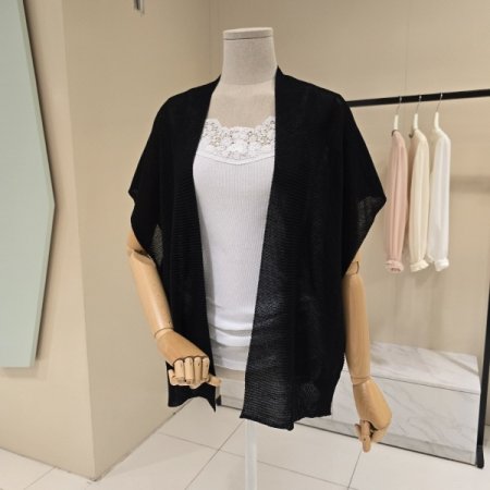 시스루 숄 오픈형 니트가디건